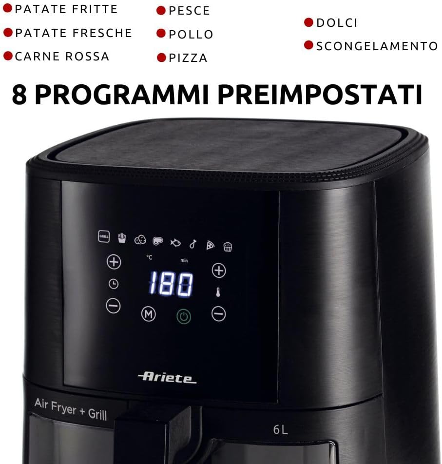 Ariete Air Fryer Glass Door Black 6L 4626