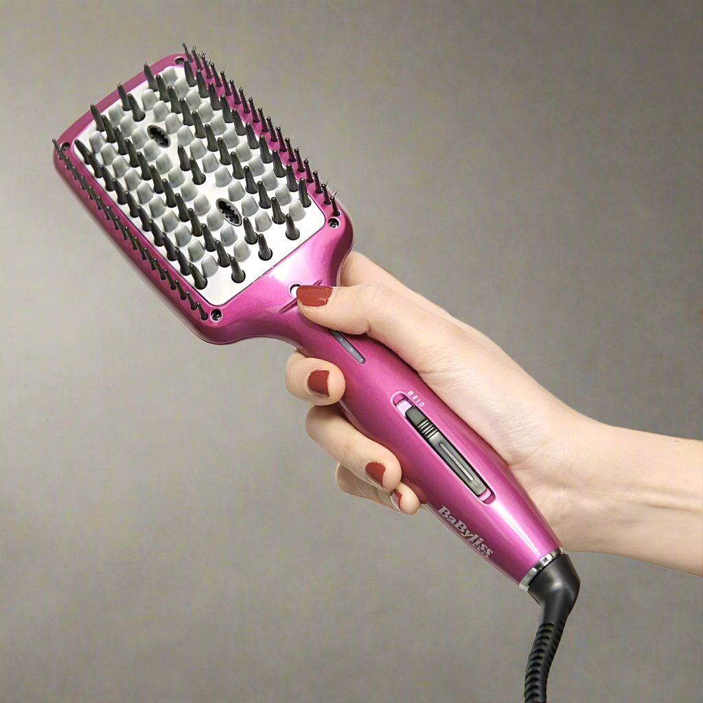BaByliss HSB100E Ionic Hair Straightening Brush (Pink)