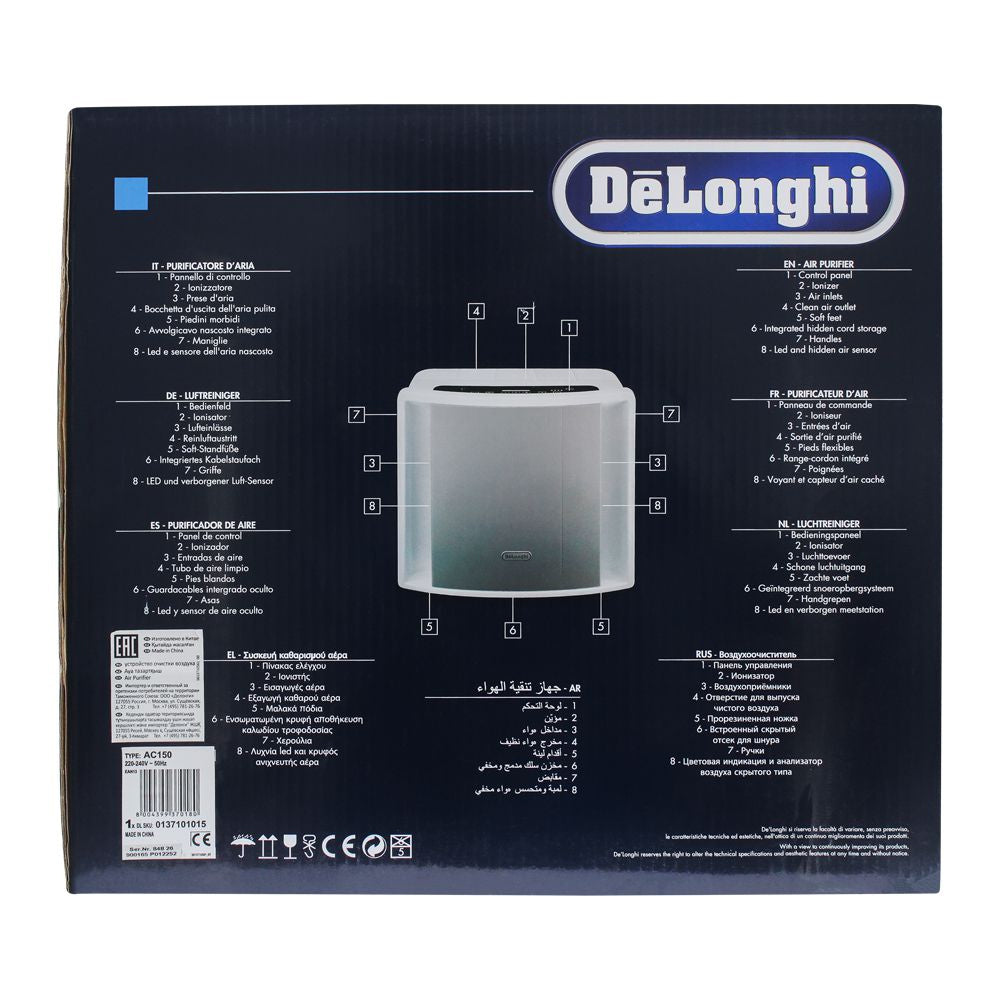 De'Longhi Air Purifier - Gray, AC 150 | Advanced Air Filtration for Cleaner Air
