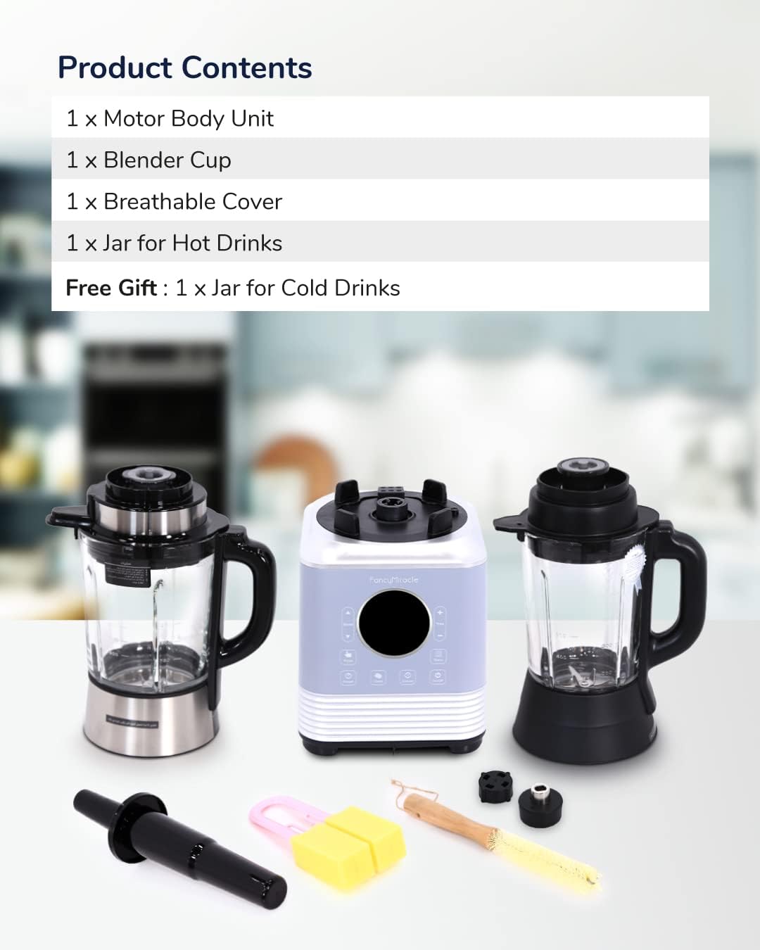 Fancy Miracle Professional High-Speed Heating Blender AM-7375TP | Multifunction Mixer & Smoothie Maker