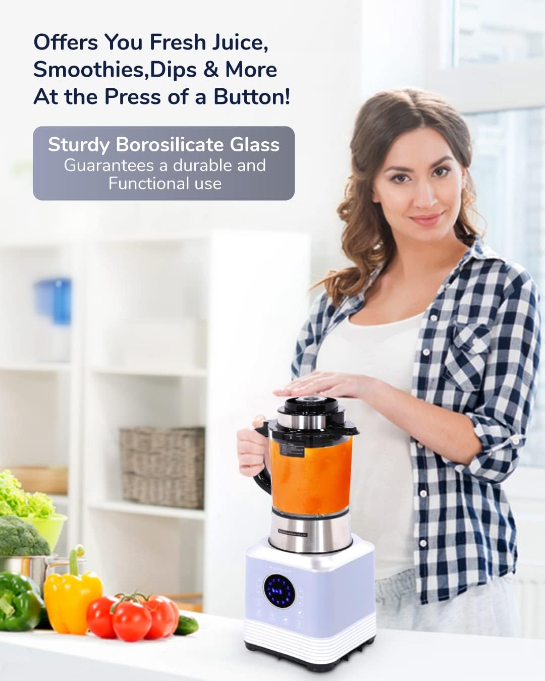 Fancy Miracle Professional High-Speed Heating Blender AM-7375TP | Multifunction Mixer & Smoothie Maker