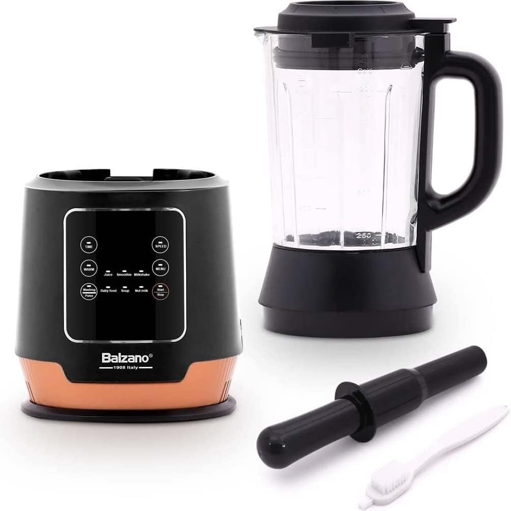Balzano Pro Hot and Cold Blender, 4 Pre-sets Soup-Smoothie-Ice Crush-Juice, UK Plug, Retain Nutrients, Capacity 1.2L, 800W, PBJ753H, LCD Display and Digital Panel, Gardenia Collection