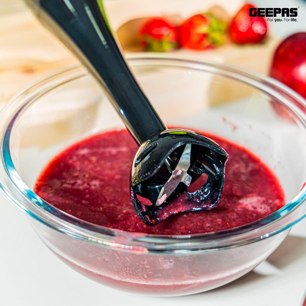 Geepas Hand Blender GHB5467 | 2-Speed Immersion Blender with Stainless Steel Blade | Ideal for Smoothies, Shakes & More