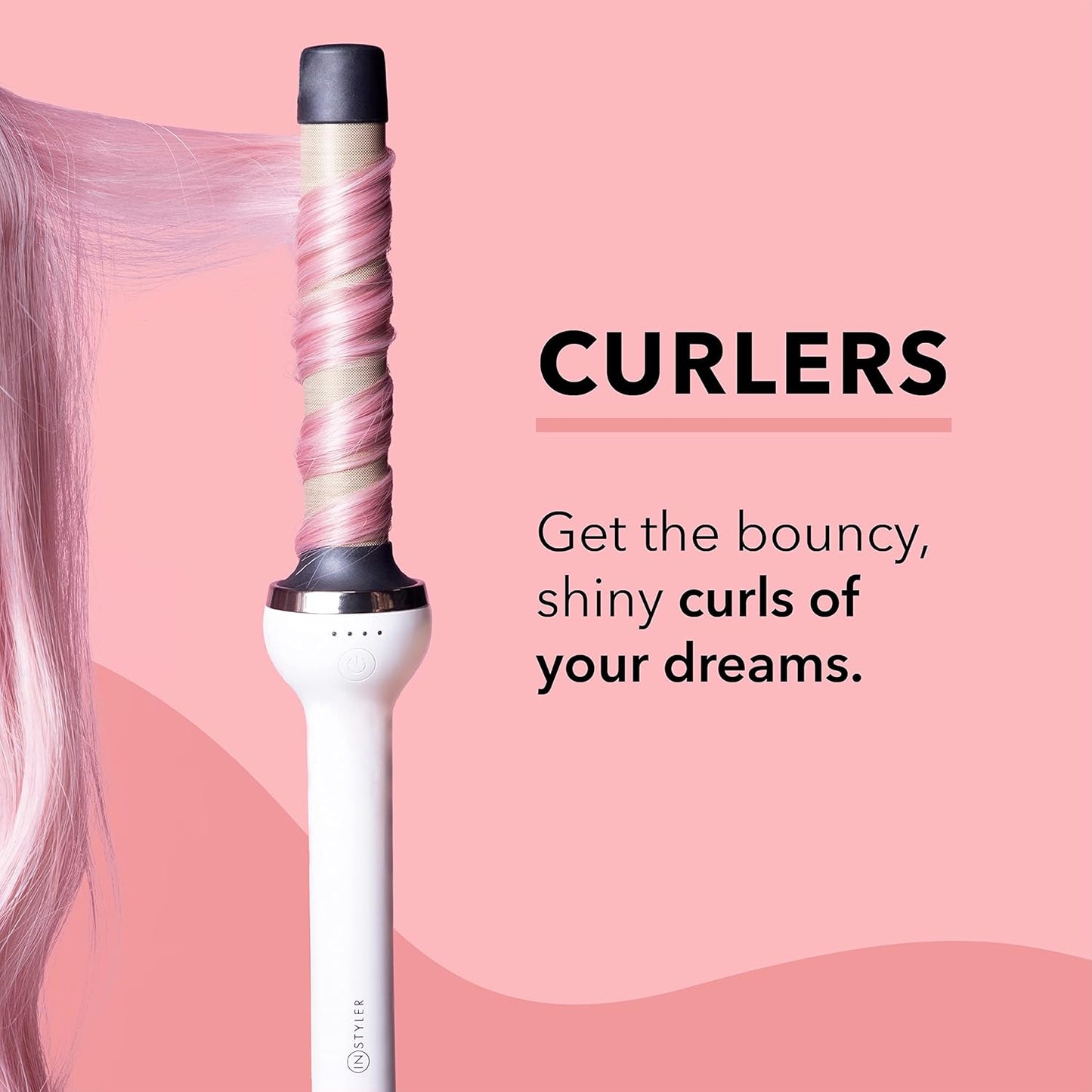 InStyler Max Prime Wet To Dry 1.25" White 2-Way Professional Tourmaline Ceramic Rotating Iron with Ionic Bristles - Dry, Straighten, Style & Curl Hair - Four Heat Settings - Automatic Shut Off