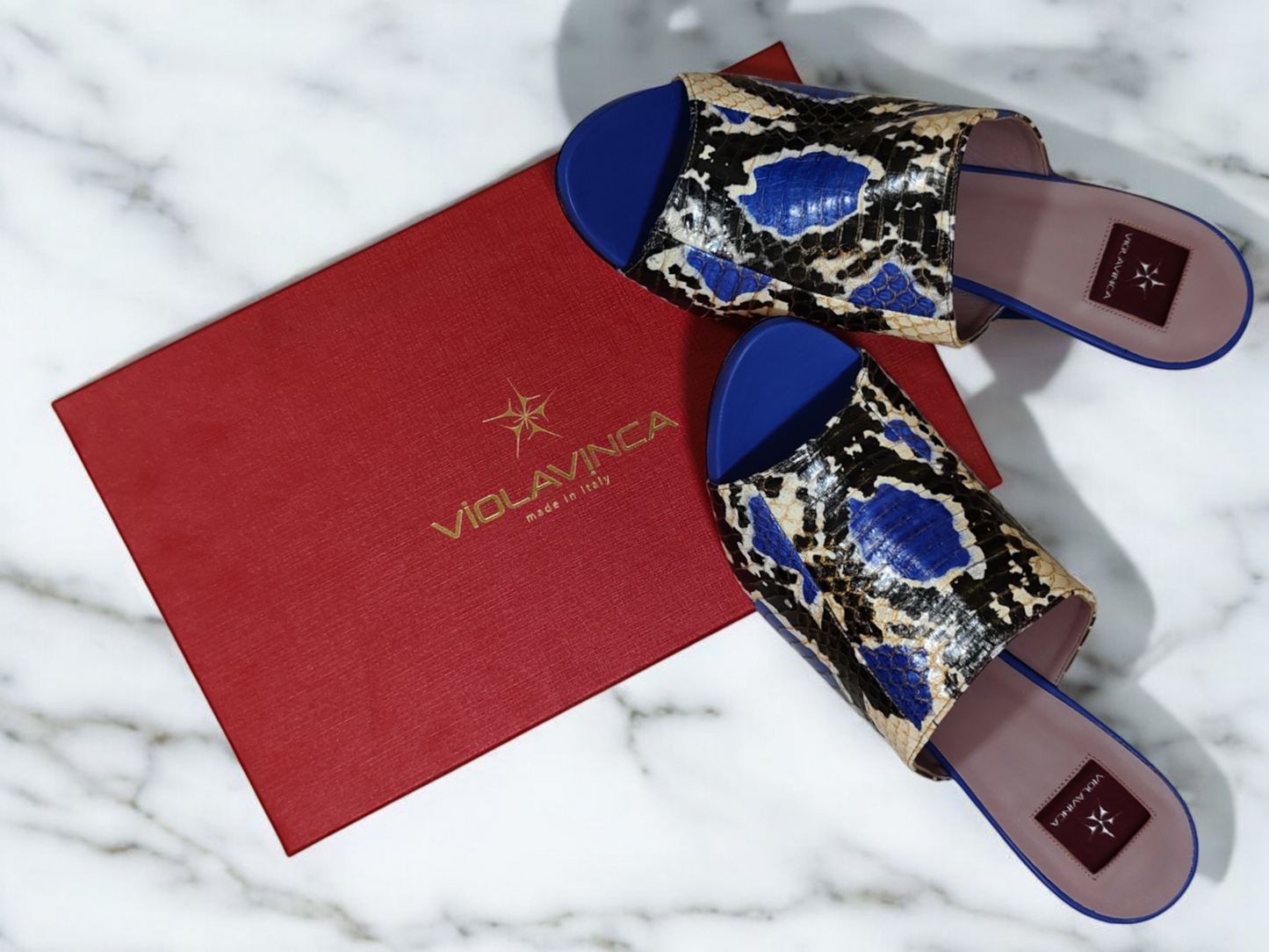 Violavinca | Betty Snake Suede Mule Footware Size 40