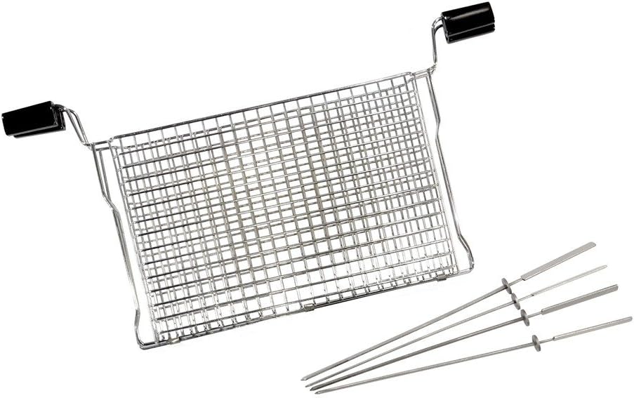 Ronco Grill Basket & Set of 4 Kebab Rods