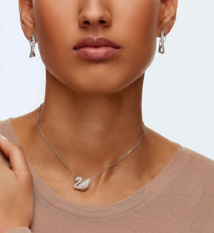 Swarovski Iconic Swan Pendant Multi-Color, Rhodium Plated