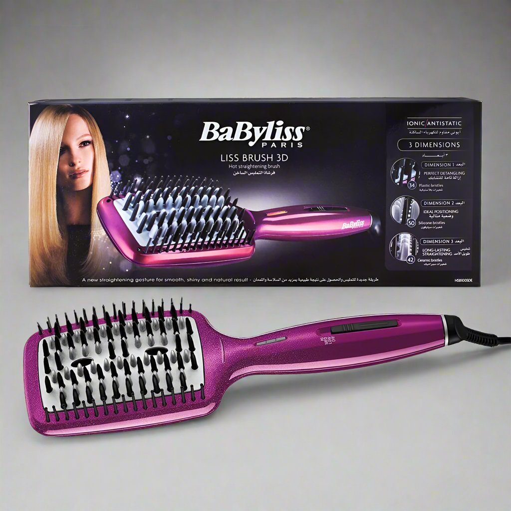 BaByliss HSB100E Ionic Hair Straightening Brush (Pink)
