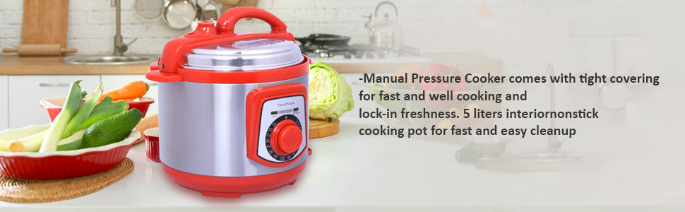 Fancy Miracle 5L Electric Pressure Cooker 13YBD50-90B - Red, Multi-Function, Energy Efficient