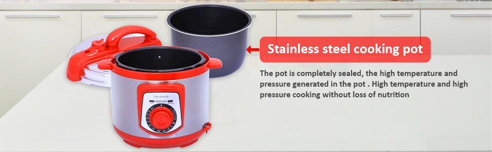 Fancy Miracle 5L Electric Pressure Cooker 13YBD50-90B - Red, Multi-Function, Energy Efficient