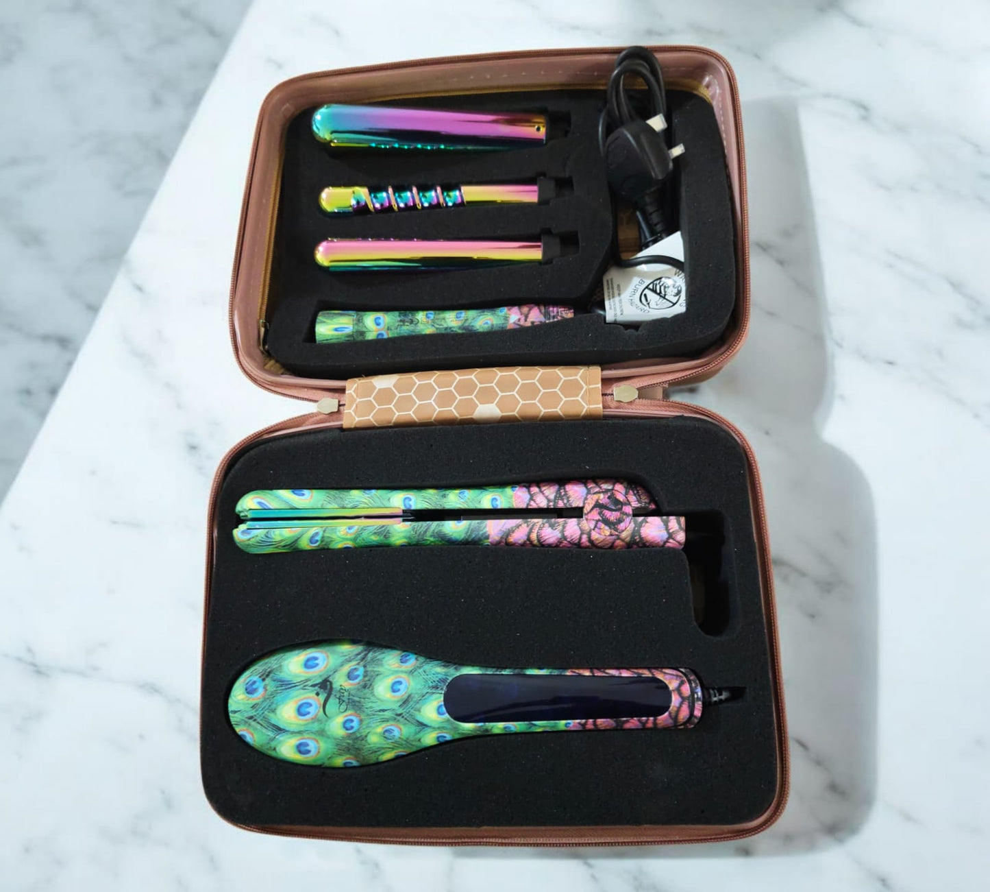Fay Hair | Peacock Hair Tool Set of 5 & Vanity Case