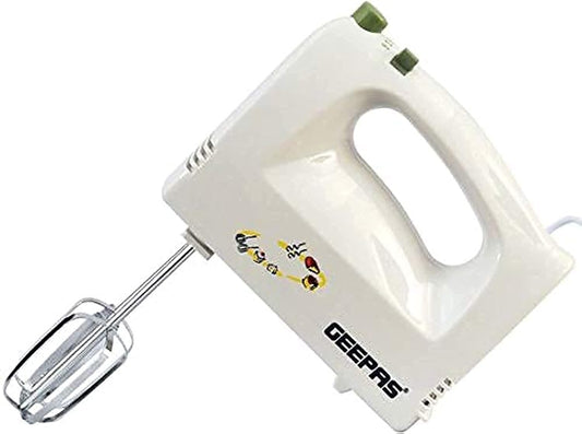 Geepas GHM2001 160W Hand Mixer - Professional Electric Handheld Mixer for Baking - 5 Speed Function, Includes Stainless Steel Beaters & Dough Hooks, Eject Button