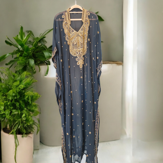 Saraya | Al Amira Crystals Black Jalabiya & Gift