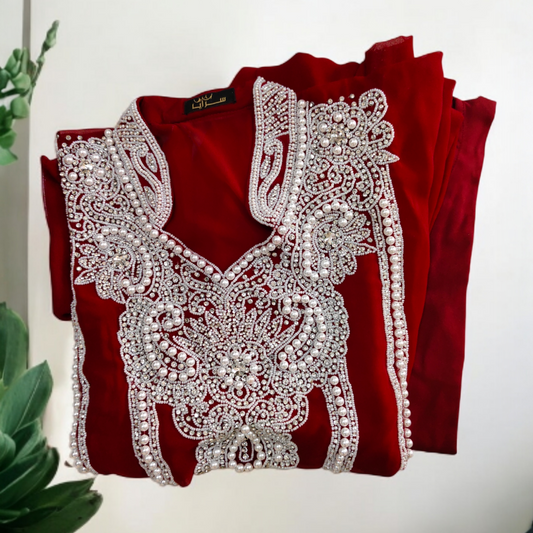 SARAYA | Al Hoor - Maroon Jalabiya