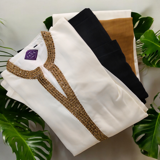 JANA | Spring Long Black Shirt and scarf