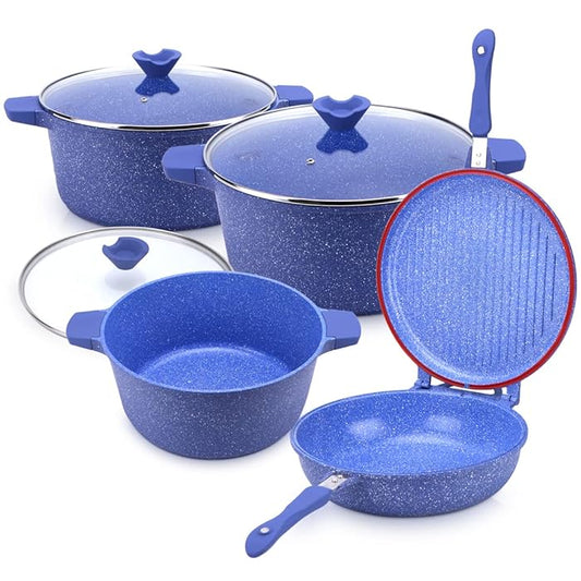 Relance - Nonstick Wave Cookware Set 8 Pcs - Blue
