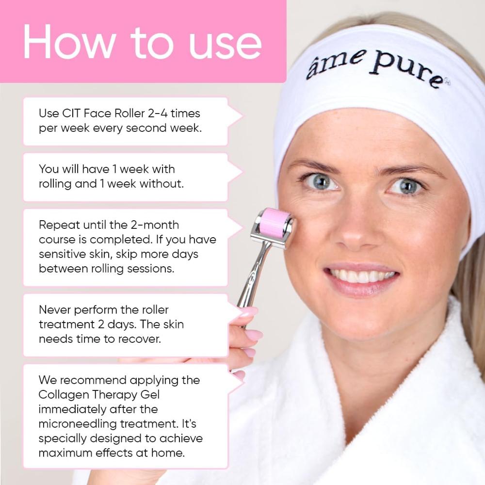 âme pure CIT Face Roller 0.50mm – Professional Derma Roller for Microneedling, Wrinkle & Blemish-Free Skin Treatment